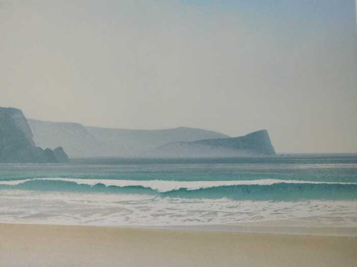 Michael Fairclough (b.1940). Seascape from the shore, artist signed limited edition print,...