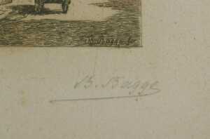 B Bagge (19thC). Brauerei Binding Frankfurt Brewery, artist signed limited edition etching, 14cm... - 3