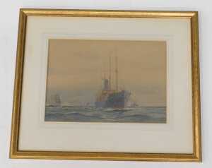 Harry Branston Freer (1876-1947). Ships on calm waters, watercolour, unsigned, attributed verso,... - 2
