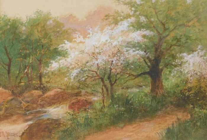 George Henry Jenkins (1868-1919). Woodland landscape, watercolour, signed, 24cm x 35cm.