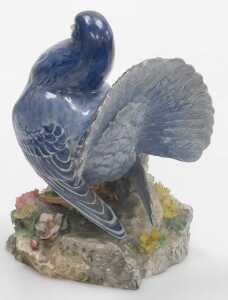 A Royal Crown Derby porcelain figure of a fan-tailed pigeon, printed and painted marks. - 2