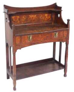 A Victorian Arts and Crafts oak buffet, by Shapland & Petter, Barnstaple, with a floral inlaid...
