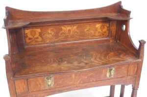 A Victorian Arts and Crafts oak buffet, by Shapland & Petter, Barnstaple, with a floral inlaid... - 2