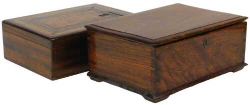 An Edwardian rosewood and marquetry inlaid box, with a vacant interior, 31cm wide, 23cm deep,...