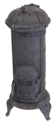 An early 20thC Husqvarna cast iron Marco stove, model no. 78, embossed with flowers, raised on...