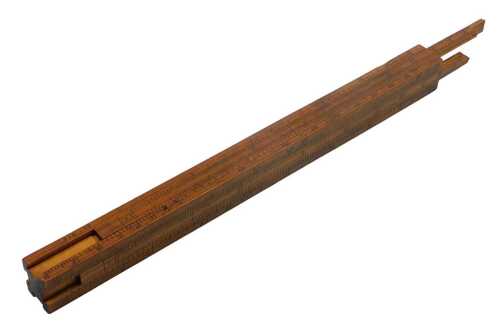 An early 19thC boxwood gauger's slide rule, of 12" four sided form, with double sliding central...