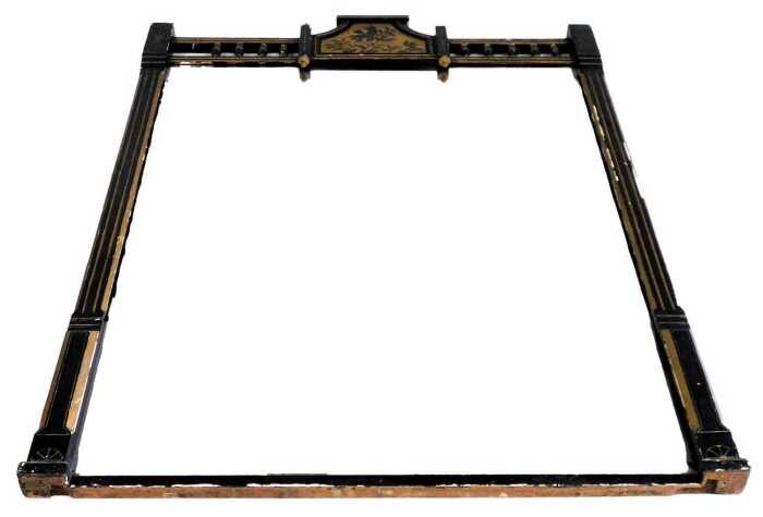 A Victorian Aesthetic movement ebonised and parcel gilt wall mirror, with rectangular mirrored...