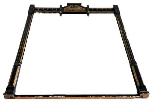 A Victorian Aesthetic movement ebonised and parcel gilt wall mirror, with rectangular mirrored...