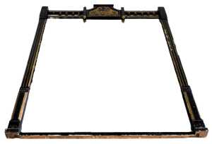A Victorian Aesthetic movement ebonised and parcel gilt wall mirror, with rectangular mirrored...