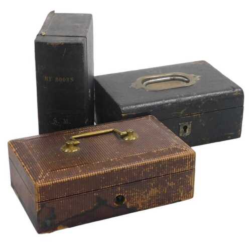 A Victorian brown leather cased gold and silver box, by H. Rodriguez, 42 Picadilly, London, the...