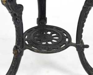 A Victorian mahogany and cast iron pub table, by W J Elms, Bar Fitter, Aston Road, Birmingham,... - 2