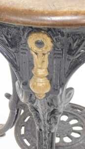 A Victorian mahogany and cast iron pub table, by W J Elms, Bar Fitter, Aston Road, Birmingham,... - 3
