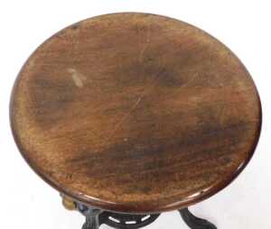 A Victorian mahogany and cast iron pub table, by W J Elms, Bar Fitter, Aston Road, Birmingham,... - 4