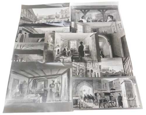Terence Marsh (1931-2018). A collection of reproduction monochrome set designs for Great...