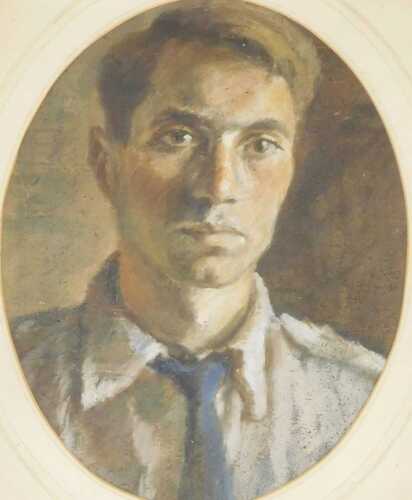 Norah Pearse (1889-1981). Portrait of a young gentleman, possibly Michael Seirton, oil painted,...