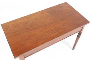 A Victorian mahogany side table, raised on turned legs, 72cm high, 97cm wide, 49.5cm deep. - 2
