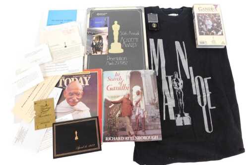 Academy Awards (Oscars) 54th Annual Presentation invitation and poster, Oscars lapel badge 1993,...