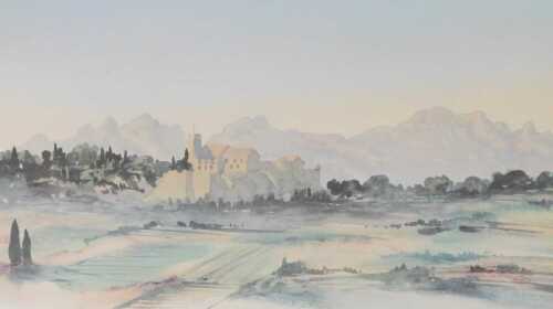 After Charles Prince of Wales (b1948). View in South of France, limited edition number 38,...