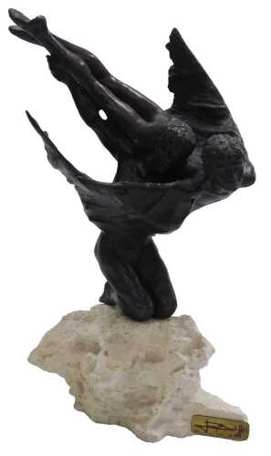 After Josep Bofill. The Flight, bronzed resin, limited edition number 3196/3999, title plaque to...