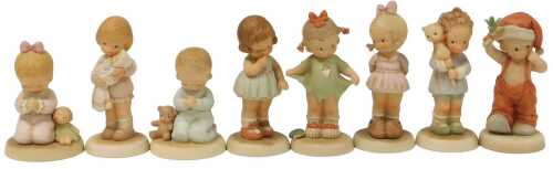 Seven Memories of Yesterday figures, after Mabel Lucie Attwell, to include "Mommy, I Teared It",...