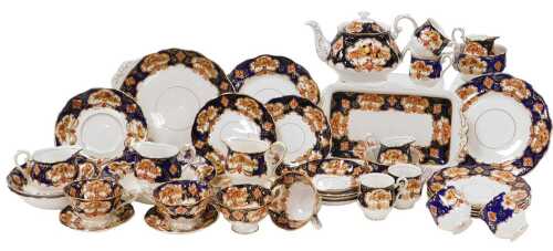 A Royal Albert porcelain Heirloom pattern part tea service, to include a teapot, cover, two...