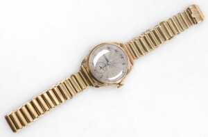 An early 20thC Rone 9ct gold cased wristwatch, circular silvered dial with engine turned... - 2