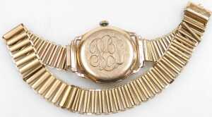 An early 20thC Rone 9ct gold cased wristwatch, circular silvered dial with engine turned... - 3