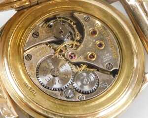An early 20thC Rone 9ct gold cased wristwatch, circular silvered dial with engine turned... - 4