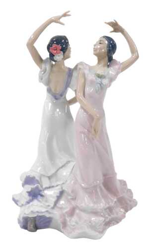 A Lladro porcelain figure group of a pair of flamenco dancing ladies, number 5601.