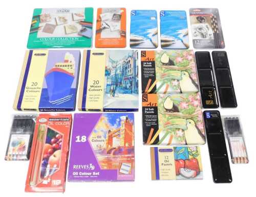 Artist's paints, to include gouache colours, oil paints, watercolours, etc. (1 box)