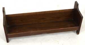 Two early 20thC oak book troughs, 72.5cm and 64cm wide, together with an early 20thC oak drop... - 6