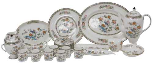 A Wegwood porcelain Kutani Crane pattern part coffee service, and other similar pieces, to...