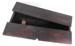 An 17thC oak coffer, with a two plank top, above a triple panelled front, raised on stiles, 65cm... - 3