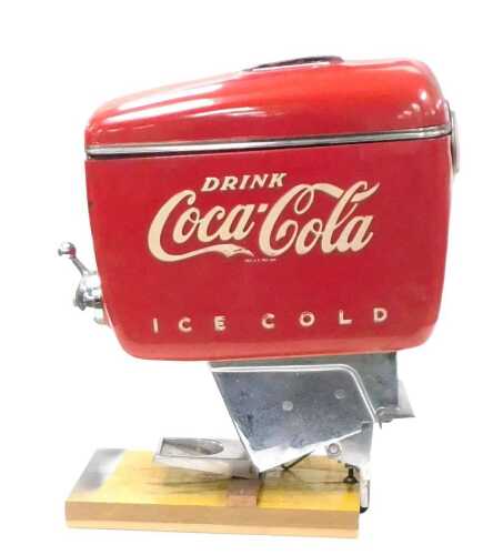 A mid 20thC Coca-Cola fountain, labelled to front Have a Coke, the sides with emblem and slogan...