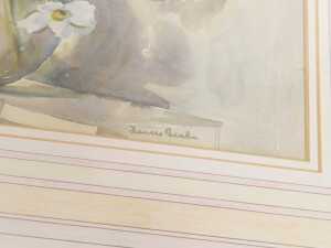 Frances Geake (British 1903-55). Study of flowers in a vase, watercolour, signed, 34cm x 44cm,... - 3