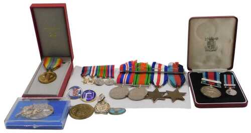 A group of WWII medals, comprising 1939-1945 Star, The France and Germany Star, The Defence...