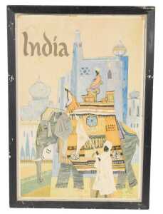 After S. Hall. India travel poster, 1960's, 95cm x 64cm.