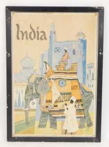 After S. Hall. India travel poster, 1960's, 95cm x 64cm. - 2