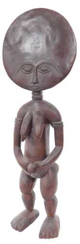 An African Ashanti carved tribal fertility doll, 63cm high.