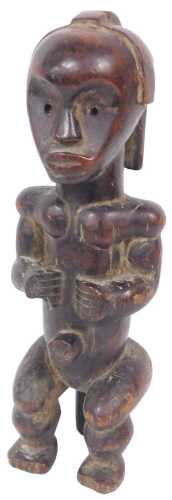 An African tribal Fang figure, in standing position, 42cm high.