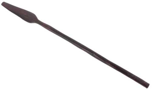 An African tribal carved wooden spear, 75cm long.