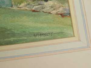 G.M. Harvey (20thC). Village scenes with a church, watercolour, a pair, signed, 28cm x 37cm. - 5