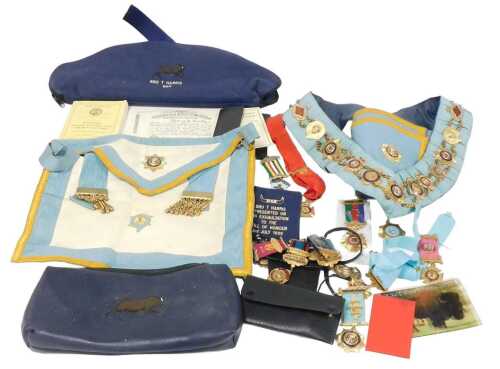 A group of RAOB regalia and jewels, relating to Bro. Thomas Harris, Grantham and Rutland Lodges,...