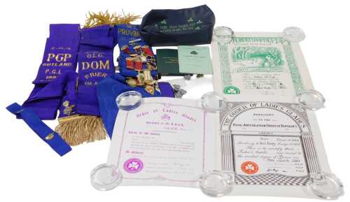 A group of RAOB Glades regalia and jewels, Lincolnshire no.2 Provence for Celia Harris, ROH Frer...