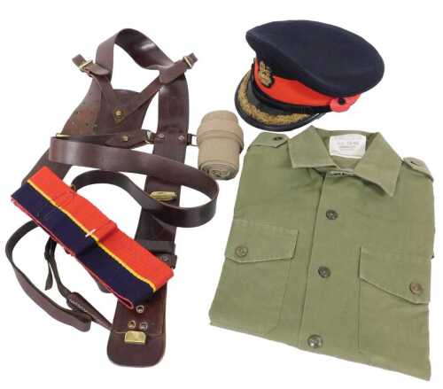 A British Army Brigadier's or Colonel's No. 1 dress visor cap by Gieves & Hawkes, together with...