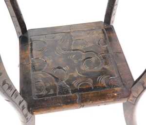 An early 20thC carved Japanese hardwood table, for Liberty's of London, the square top carved... - 3