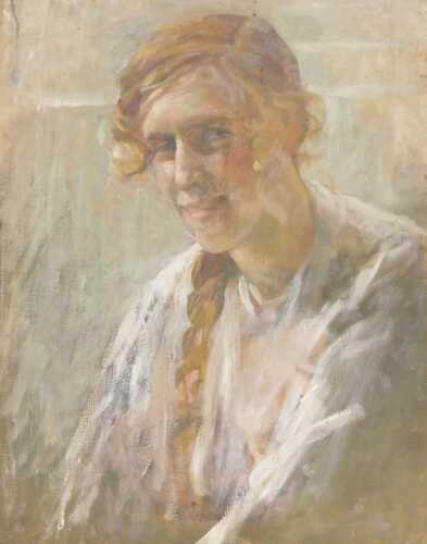 Norah Pearse (1890-1981). Head and shoulder portrait of a lady, oil on canvas, 56cm x 43cm.
