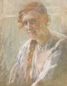 Norah Pearse (1890-1981). Head and shoulder portrait of a lady, oil on canvas, 56cm x 43cm.
