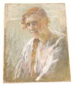 Norah Pearse (1890-1981). Head and shoulder portrait of a lady, oil on canvas, 56cm x 43cm. - 2
