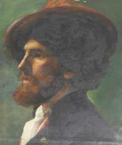 19thC Continental School. Profile head and shoulders portrait of a bearded gentleman, oil on...
